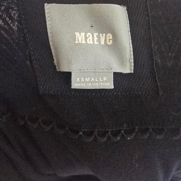 MAEVE Anthropologie Galena Black & White 3/4 Sleeve Wrap Top Midi Dress X-Small - Picture 11 of 11